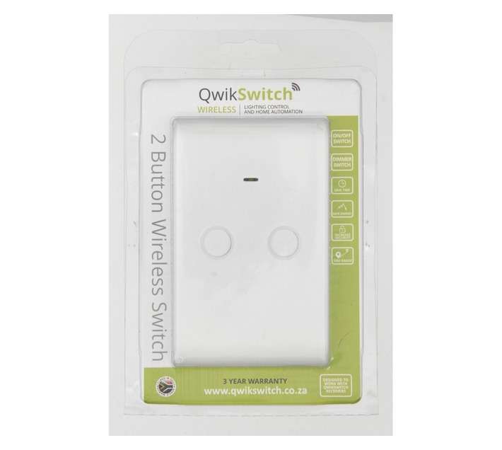 QwikSwitch Transmitter Plate 2 Button - White