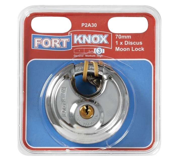 Fort Knox P2A30U Discus Moon Padlock (70 x 25 x 70mm)
