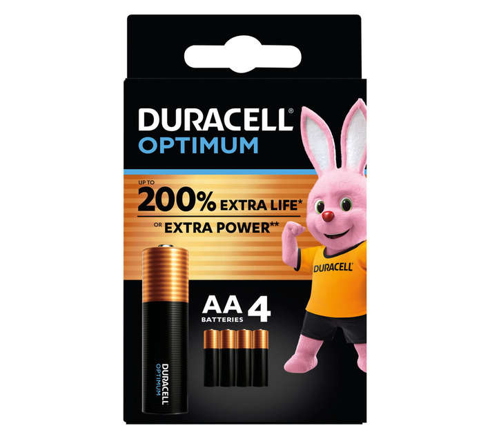 Duracell 4 x Optimum Batteries (AA)