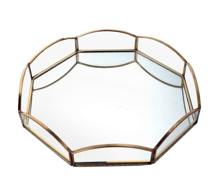 Design House Decorative Round Metal Tray - Gold