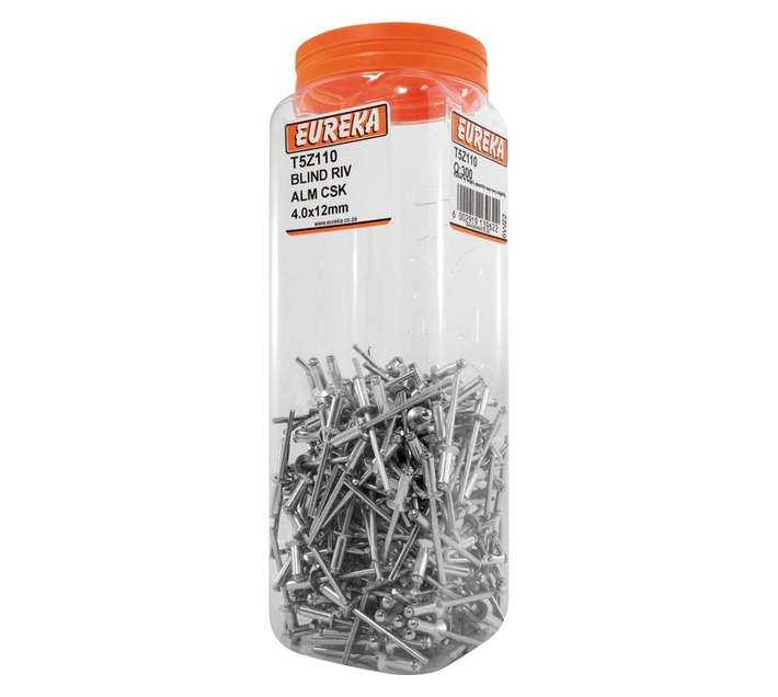Eureka 300 x Aluminium Countersunk Blind Rivets (4 x 12mm)