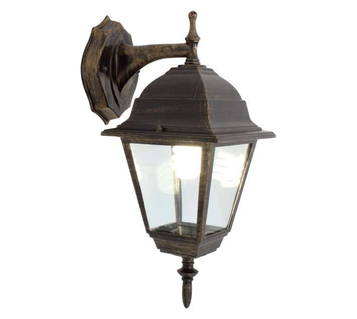 Eurolux 4 Panel Down Facing Lantern - Black/Gold (60W)