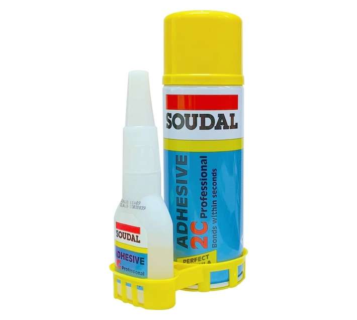 Soudal 2part Professional Super Adhesive Glue Kit - Transparent (100ml + 400ml)
