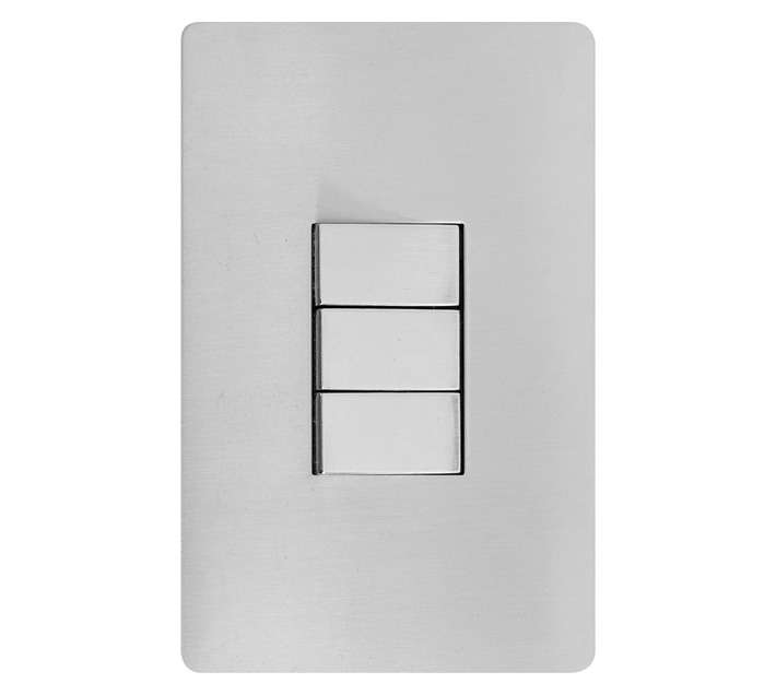 CBI 4x2 Light Switch 3Lever 2Way - Silver/metal