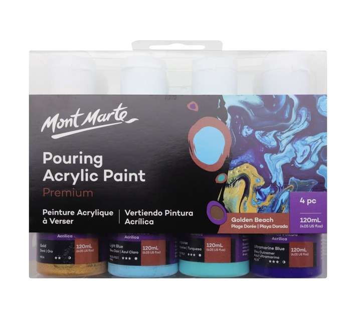 Mont Marte 4 Piece Golden Beach Acrylic Paint Set - Assorted (120ml)