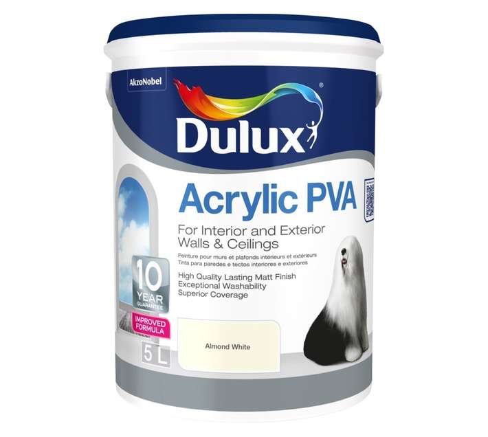 Dulux Acrylic PVA - Almond White (5L)