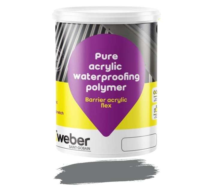 Weber Tylon Barrier Acrylic Flex Waterproofing - Grey (5L)