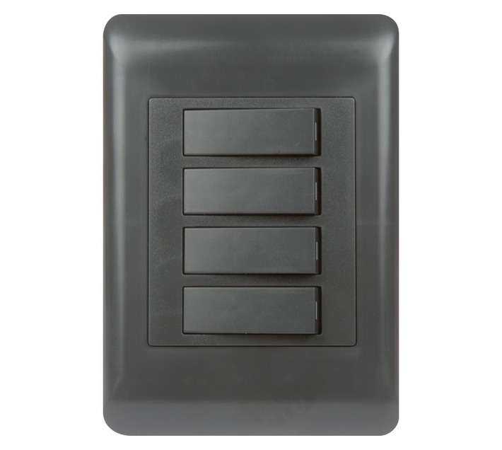 DH DHC42W4/1 4 Lever 1 Way Switch - Charcoal (50 x 100mm)