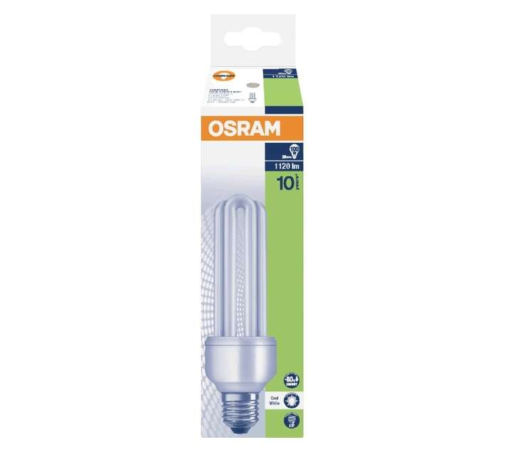 Osram E27 Compact Fluorescent 3U Bulb - Cool White (20w)