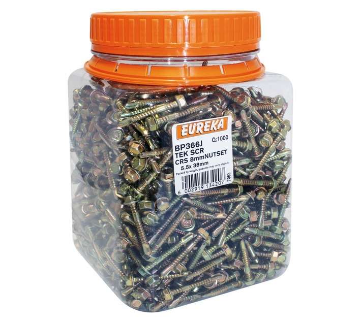 Eureka 5.5 x 38mm Tek Screw Hex coarse (1000 Pack)