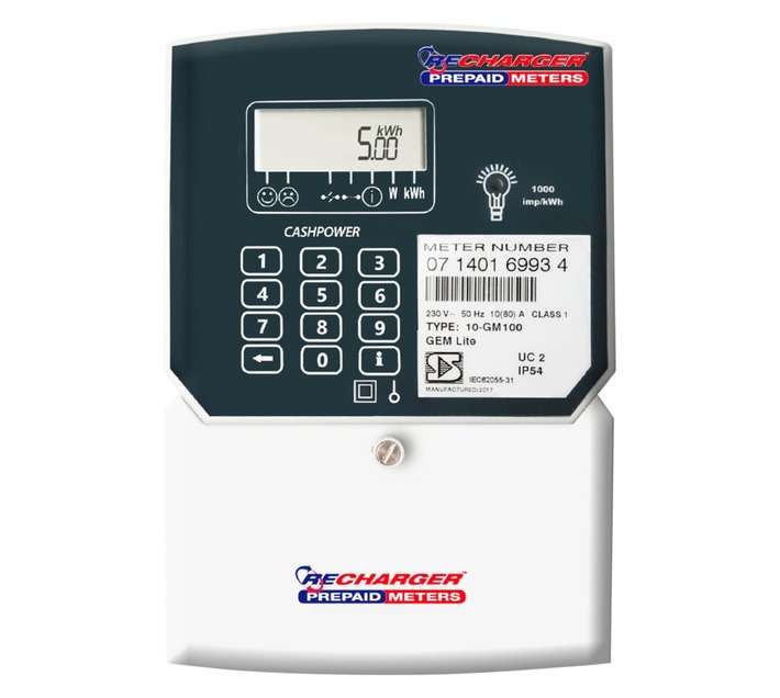 Recharger Gemlite Single Phase Prepaid Electricity Meter (80A)