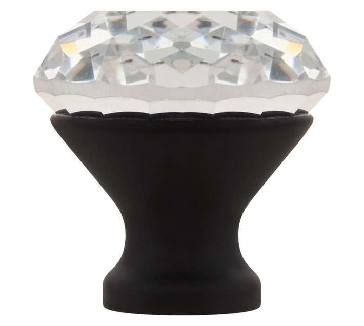 Home and Kitchen Glass Cone Knob - Black (30mm)