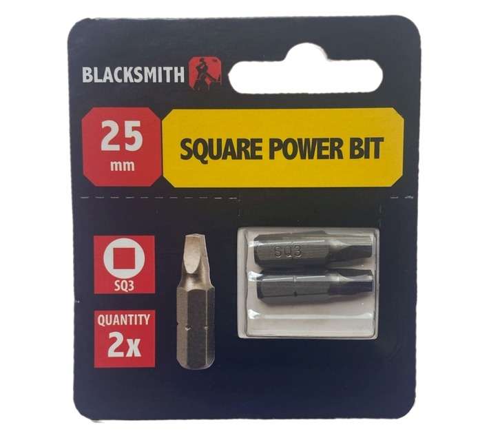 Blacksmith 2 Piece No.3 Square Recess Power Bit (25mm)