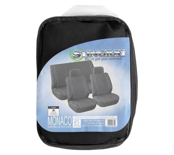 Stingray 6 Piece Monaco Seat Covers - Black/Blue