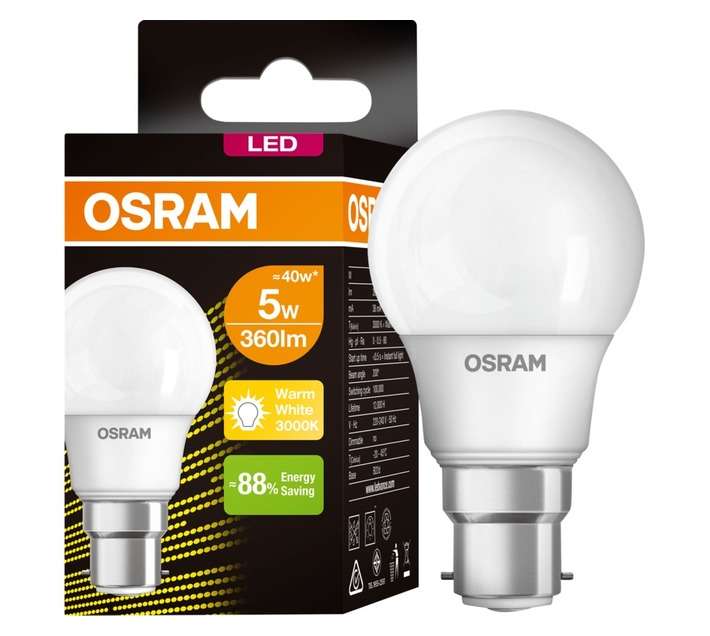 Osram A60 BC LED Globe - Warm White (5W)