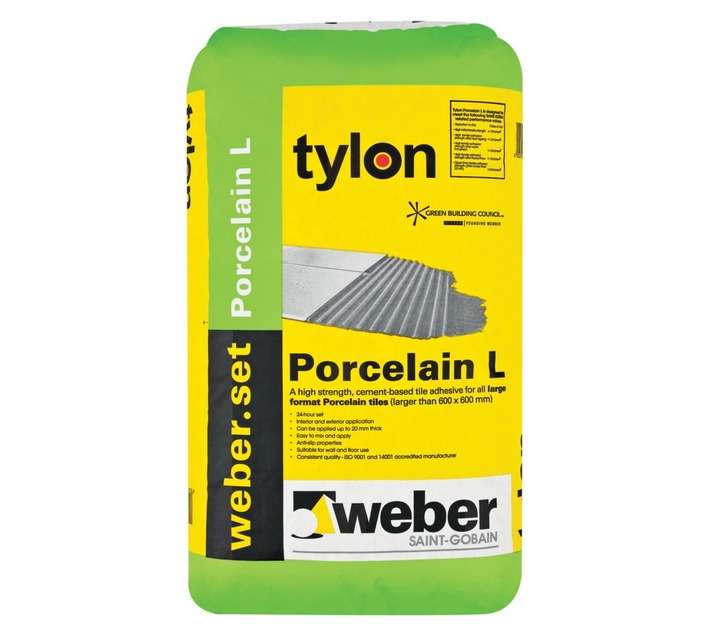 WEBER-TYLON Porcelain L Tile Adhesive - Grey (20kg)