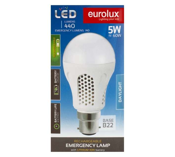 Eurolux G982 Rechargeable Battery LED Bayonet Lamp (5W)