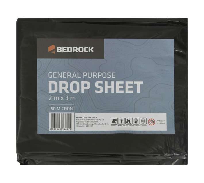 Bedrock Drop Sheet - Black (2000 x 3000mm)