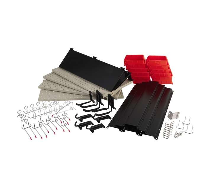 Grip 72 Piece Wall Storage Kit - Black/Red