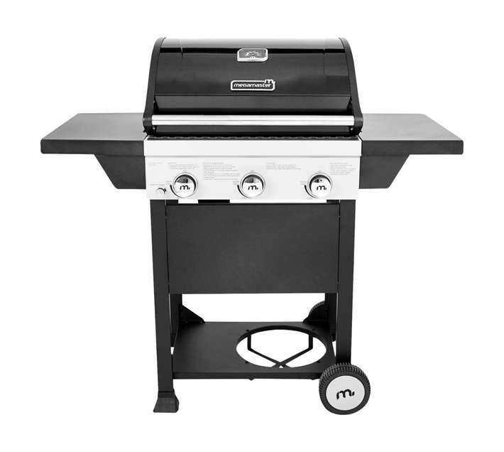 Megamaster Sizzler 320 Patio Gas Braai - Black/Silver (1245 x 520 x 1180mm)