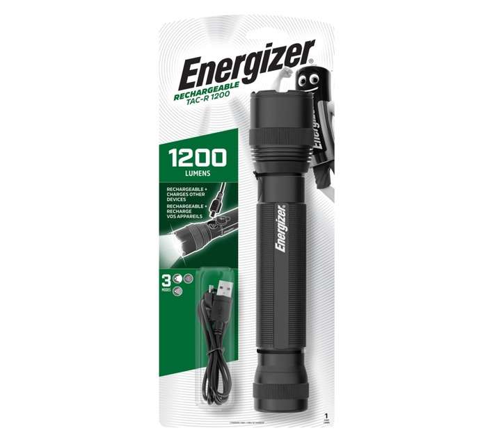 Energizer Tac-R1200 LED Rechargeable Torch - Black