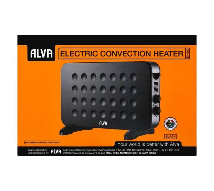 Alva Electric Convection Heater - Black (2000W)