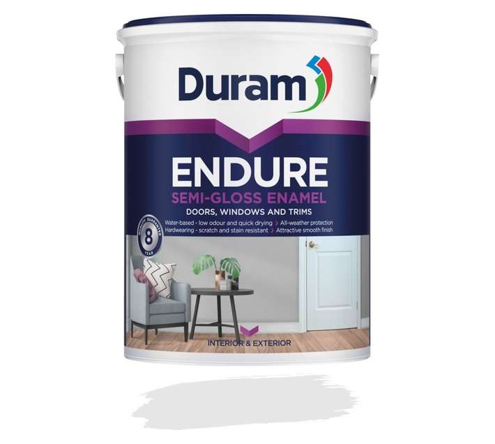 Duram Endure Semi-Gloss Enamel Trim Paint - White (5L)