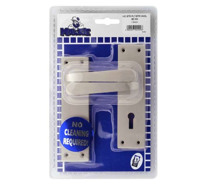 Mackie Victorian Straight Plate Straight/Handle Keyhole - Satin Chrome