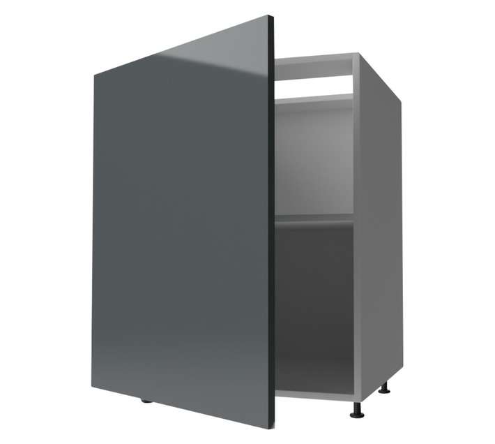 Home and Kitchen Gloss Base Cabinet Unit - Storm Grey (600 x 560 x 720mm)