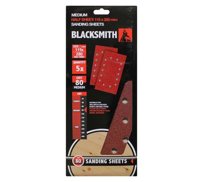 Blacksmith 1/2 Aluoxide Sand Paper Sheet 80 Grit