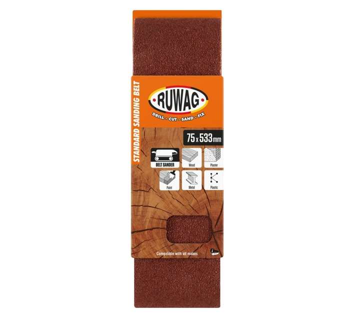 Ruwag 75 x 533mm P100 Sanding Belts (3 Pack)