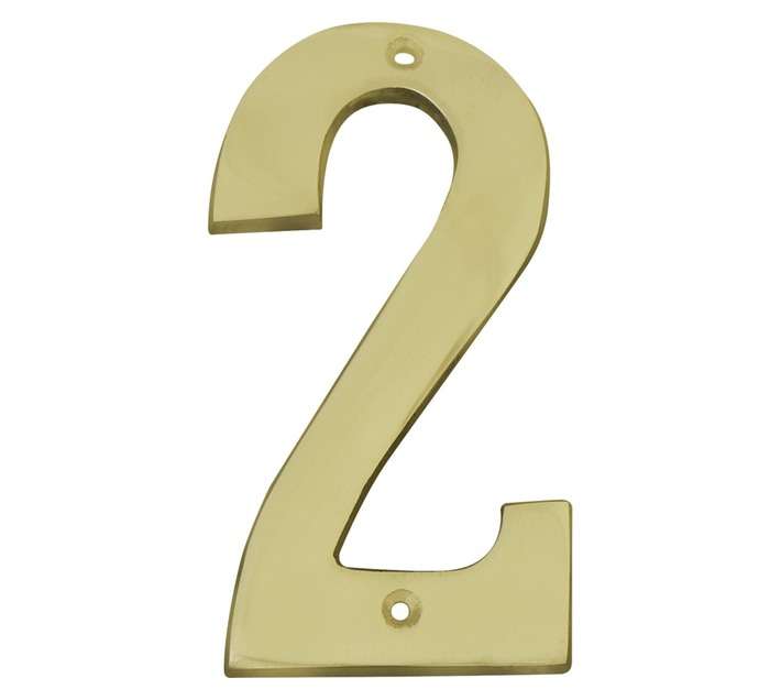 Euro Brass Numeral 2 - Aluminium (175mm)