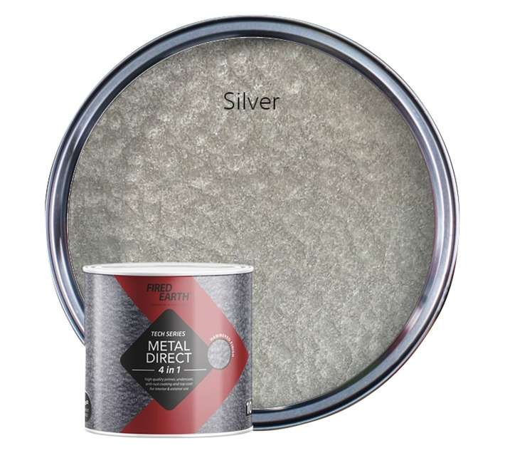 Fired Earth Metal Direct Hammered - Silver (500ml)