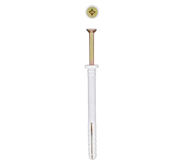 Eureka 300 x Nail-In Rimmed Plug - White (6 x 70 x 6mm)