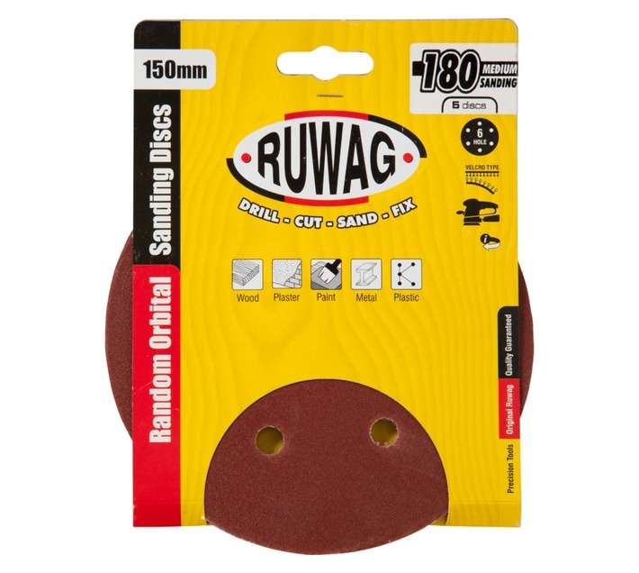 Ruwag P180 Random Orbital Sanding Discs (150m)
