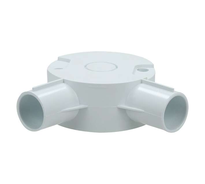 PVC Round Box 2 Way Angled 20mm