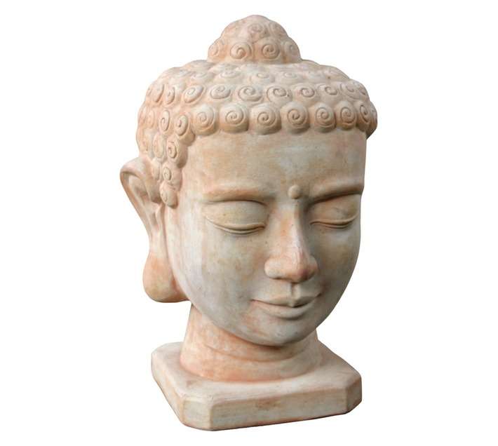 FDB Medium Buddha Head Ornament - Terracotta (210 x 200 x 330mm)
