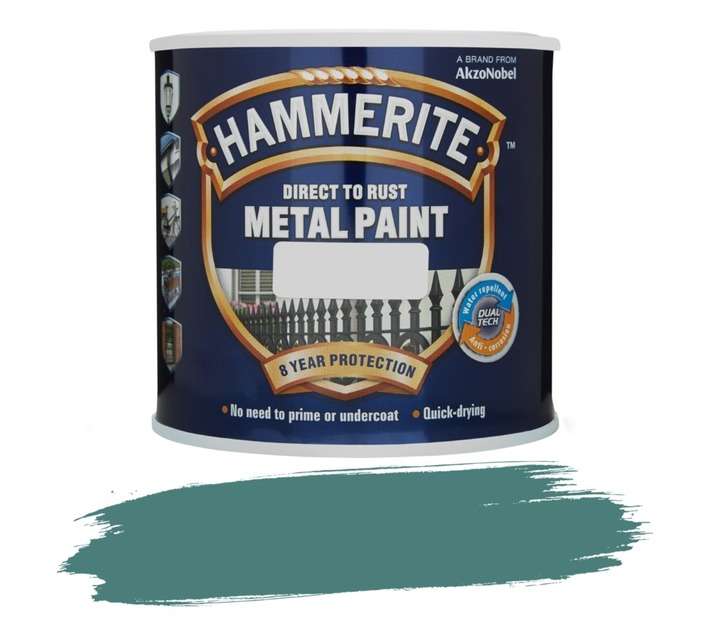 Hammerite Direct to Rust Hammered Metal Paint - Medium Green (250ml)