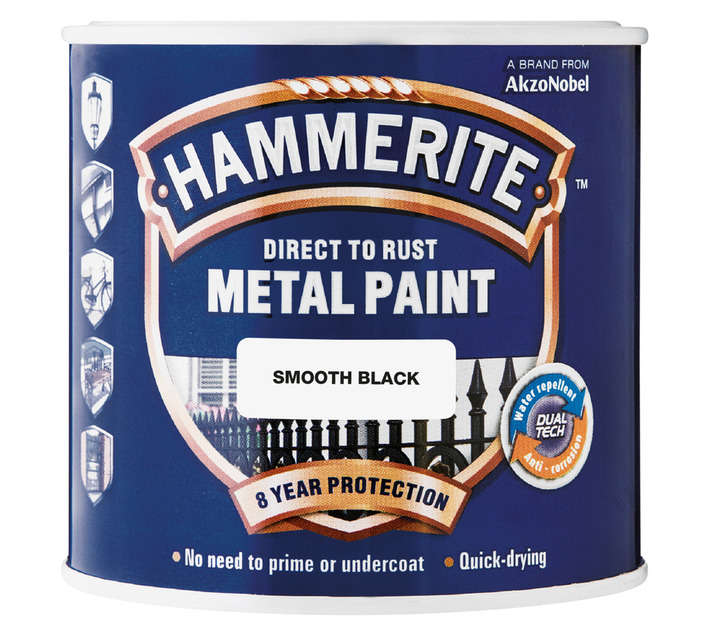 Hammerite Smooth Metal - Smooth Black (1L)