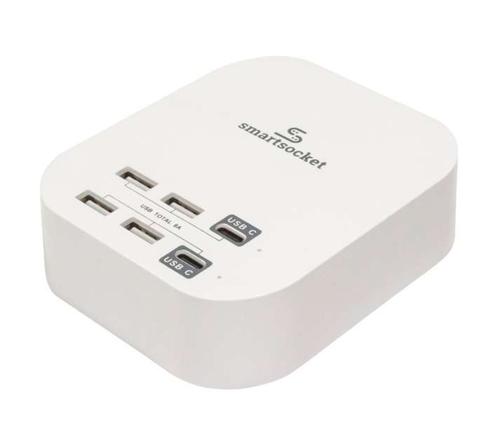 Smartsocket Compact USB Hub - White (8A)