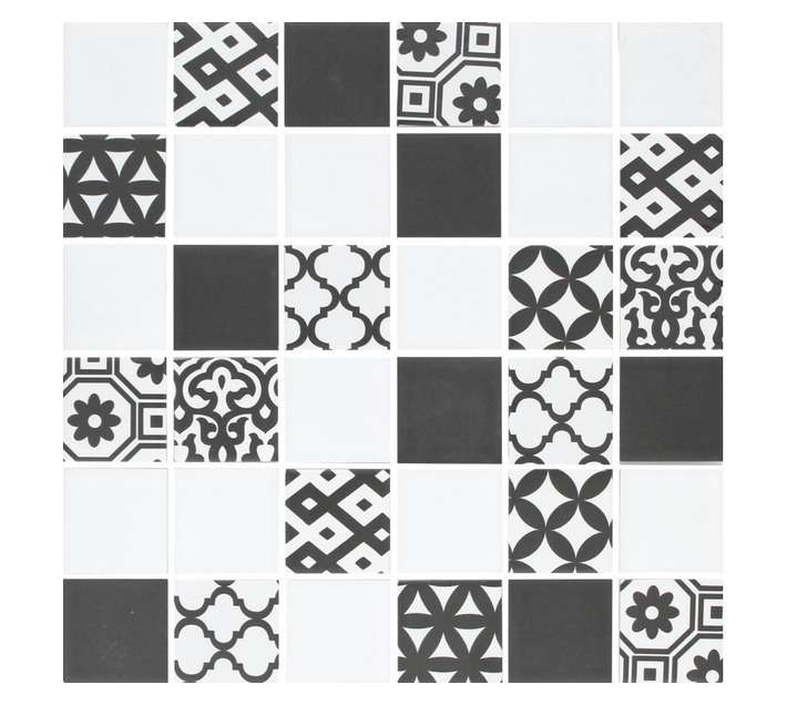 Ceramic Wholesalers Toscana Mix Porcelain Tile - Black/Grey (300 x 300mm)