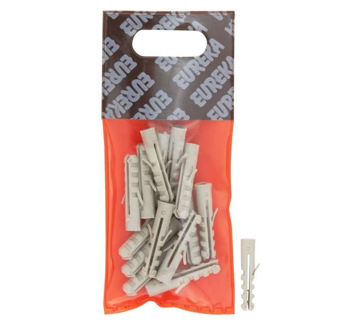 Eureka 3H20 6 x 30mm Wall Plug - Grey (15 Pack)