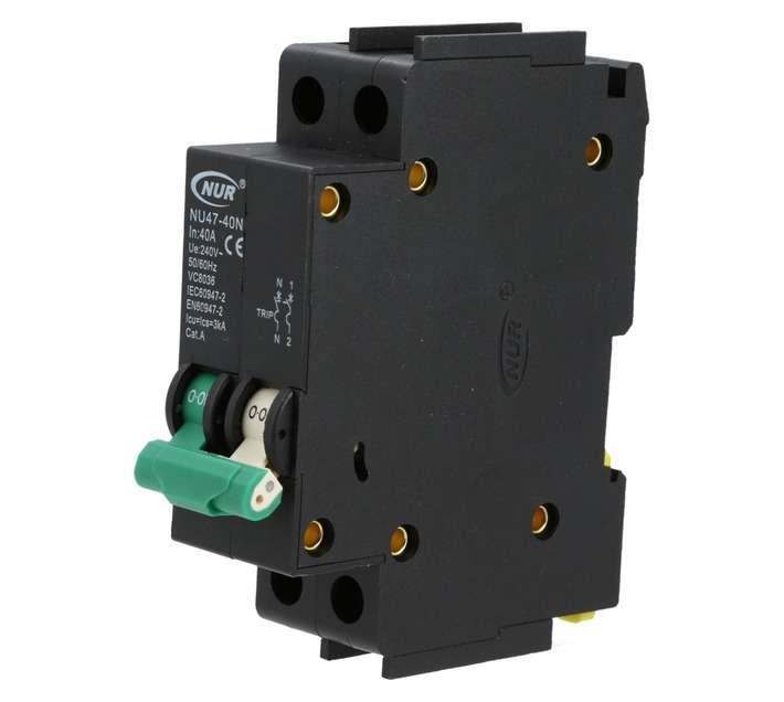 NUR Double Pole 6ka 40amp and Neu Mini Circuit Breaker