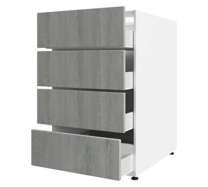 Home and Kitchen Base Unit 4 Drawer Melamine Cabinet - Lockeport (450mm)