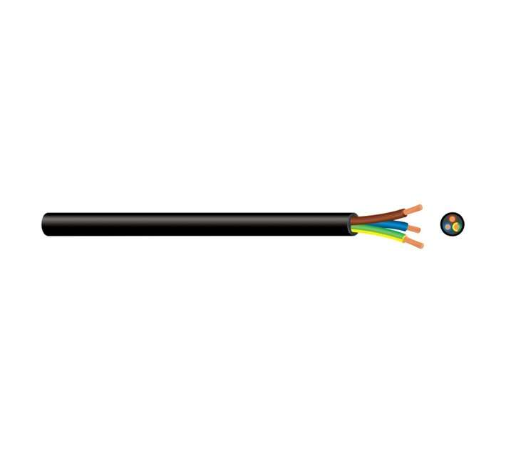 Cabtyre 3 Core R1 Cable - Black (1.5mm) (Price Per Meter)