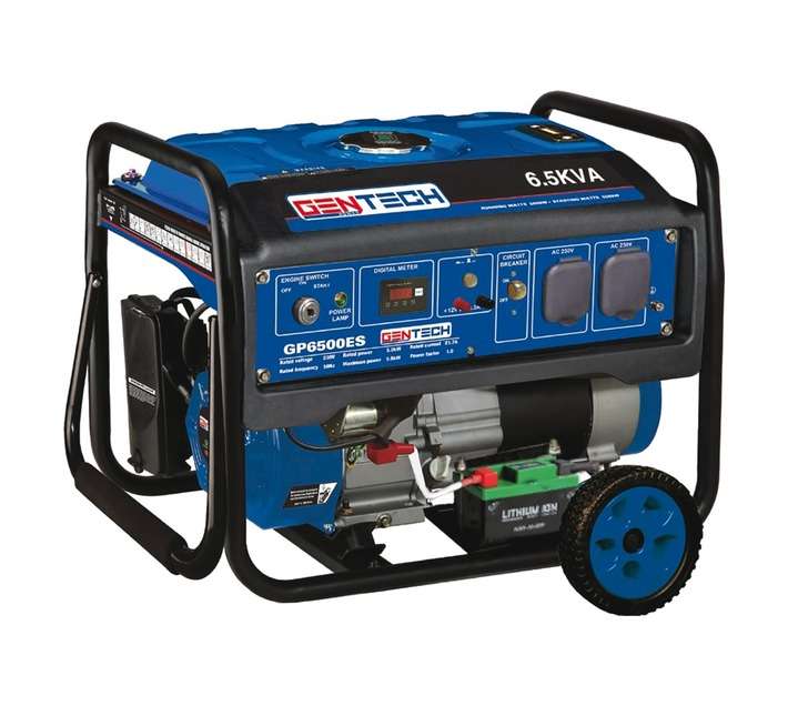 Gentech 5.5kVA Electric Start Petrol Generator - Blue/Black