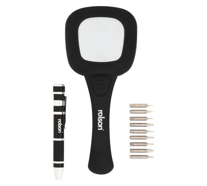 Rolson Magnifier Glass and Precision Screwdriver Set