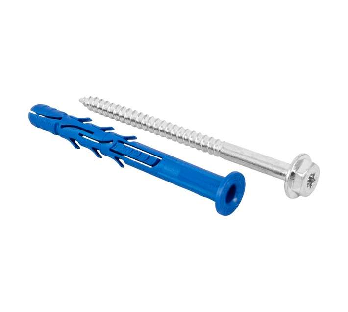 Rawlplug 20 x Frame Fixing Plugs and Hex Screws - Silver (10 x 80mm)
