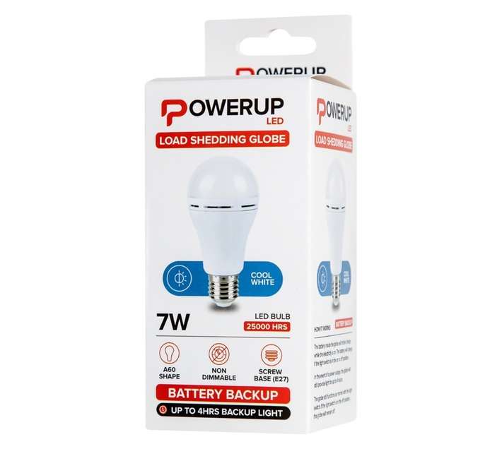 Power Up E27 Rechargeable Globe - Cool White (7W)