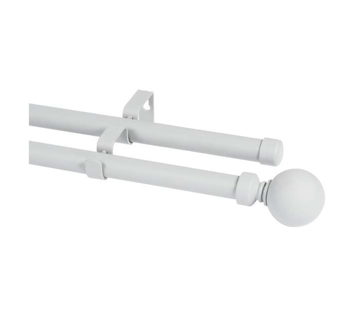 Design House Double Ball Curtain Rail - Grey (2000mm)